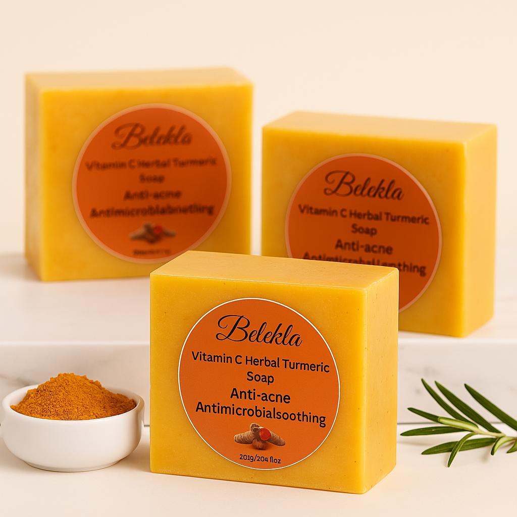 Belekla Turmeric & Vitamin C Soap – Herbal Cleansing Bar