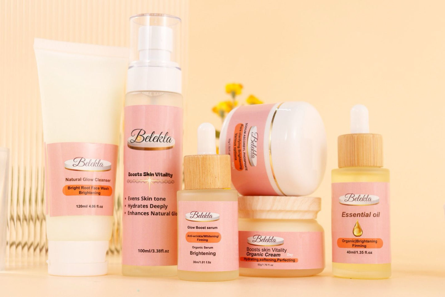Belekla Daily Skin Balance Set – Cleanser, Creams, Serum & Oil