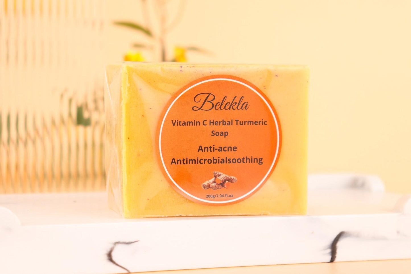 Belekla Turmeric & Vitamin C Soap – Herbal Cleansing Bar