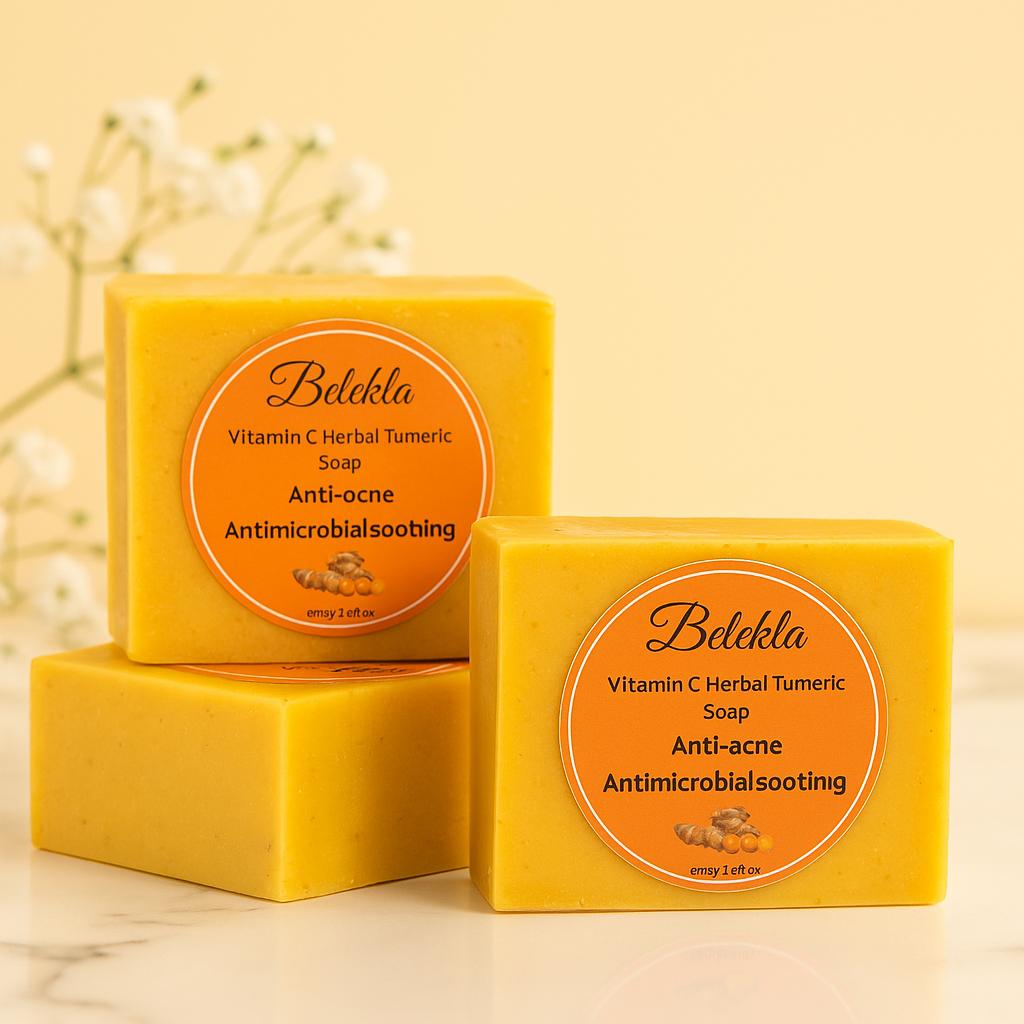 Belekla Turmeric & Vitamin C Soap – Herbal Cleansing Bar