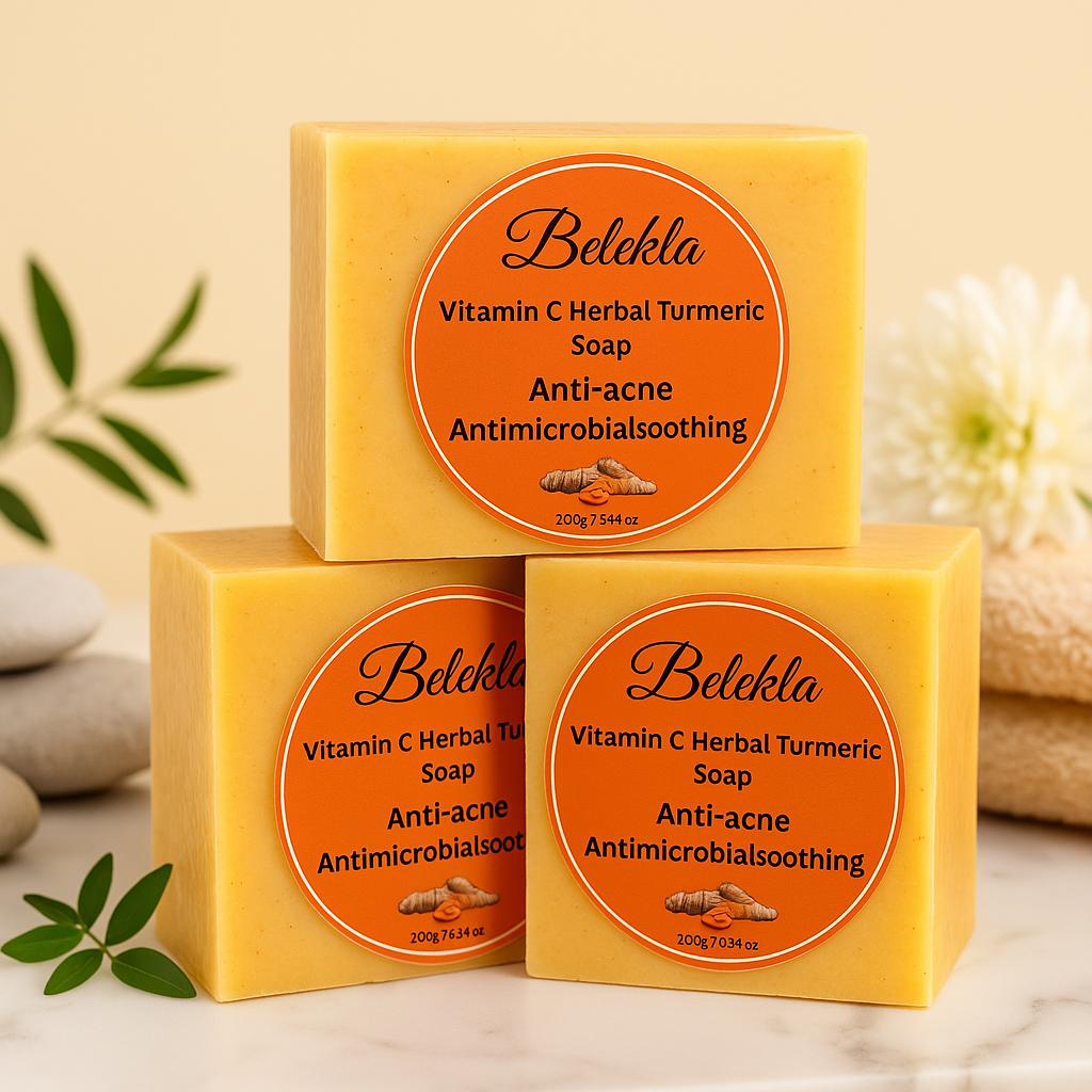 Belekla Turmeric & Vitamin C Soap – Herbal Cleansing Bar
