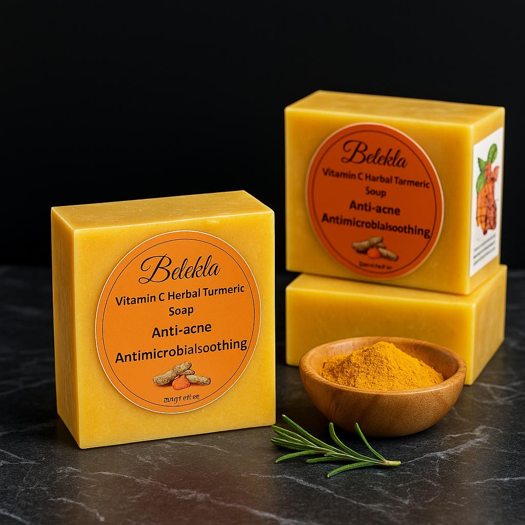 Belekla Turmeric & Vitamin C Soap – Herbal Cleansing Bar